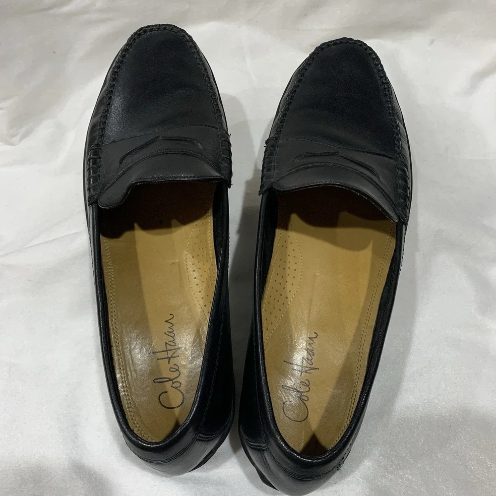 Cole Haan shoes Pinch Cup Penny Moc Slip-On Loafers Black Leather‎ C07637 SZ-12M